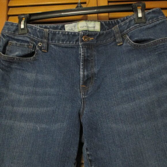 Loft jeans curvy bootcut denim blue jeans with stretch size 14 - Picture 4 of 8
